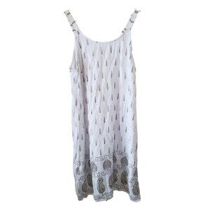 Lapogee White Patterned Sleeveless Slip Dress